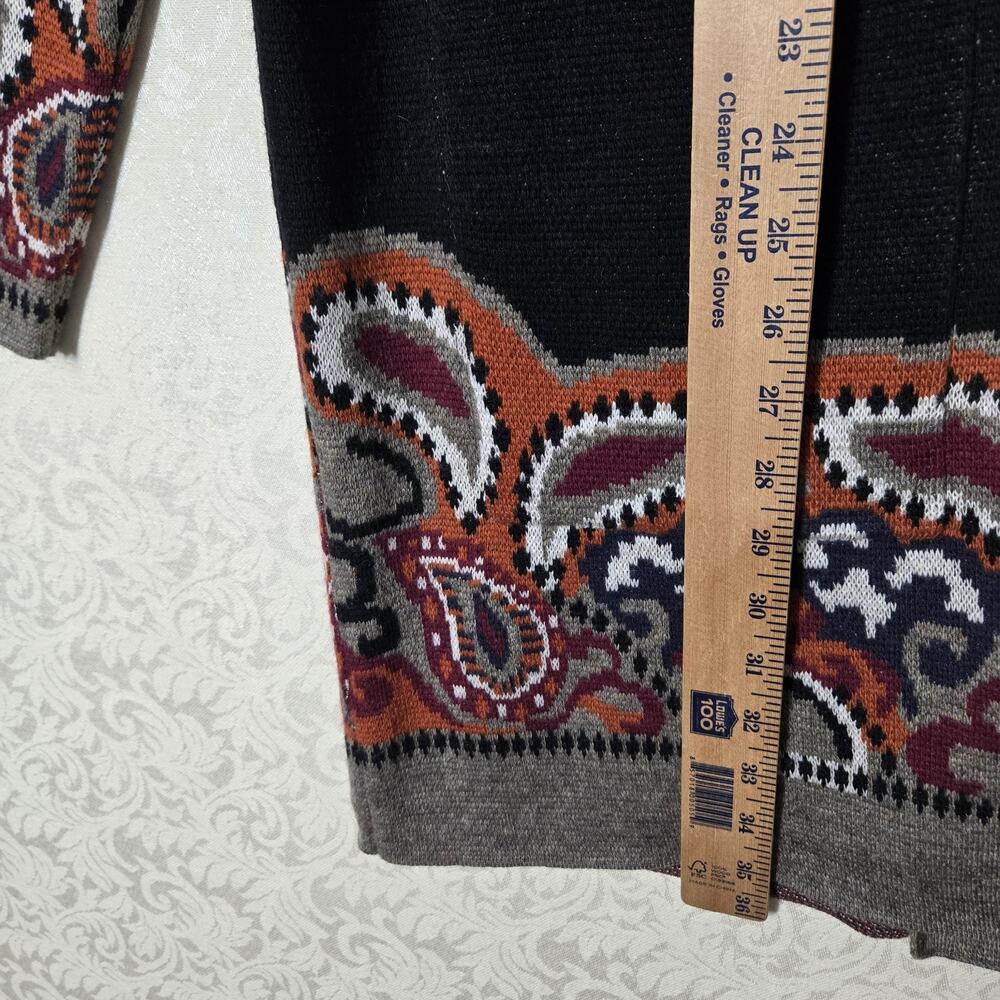 Max Sport Hooded Longline Cardigan XL Black Orange Open Front Pockets $368 SRP - Picture 14 of 16